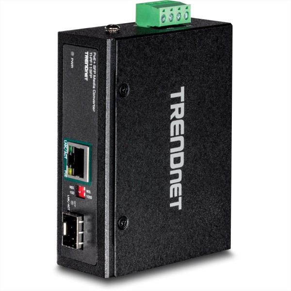 TRENDnet TI-PF11SFP Media Converter Industrial SFP to Gigabit PoE+