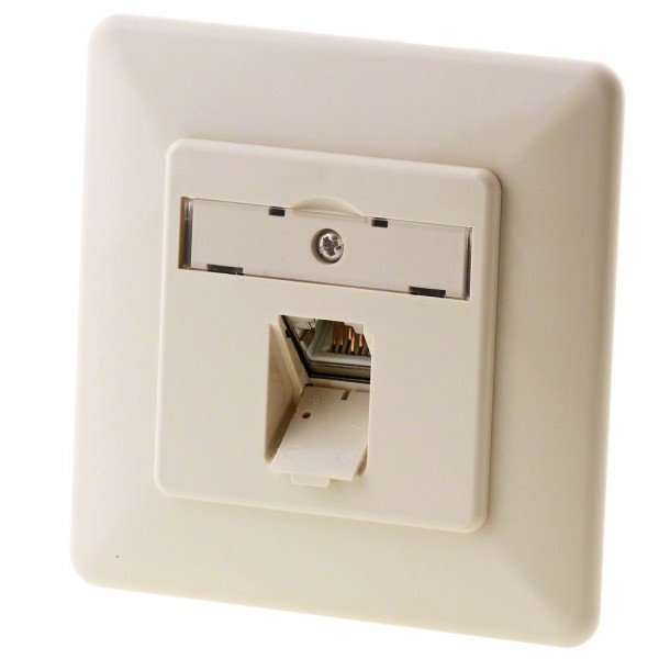 METZ CONNECT E-DAT C6 1 Port UP perlweiß RAL1013