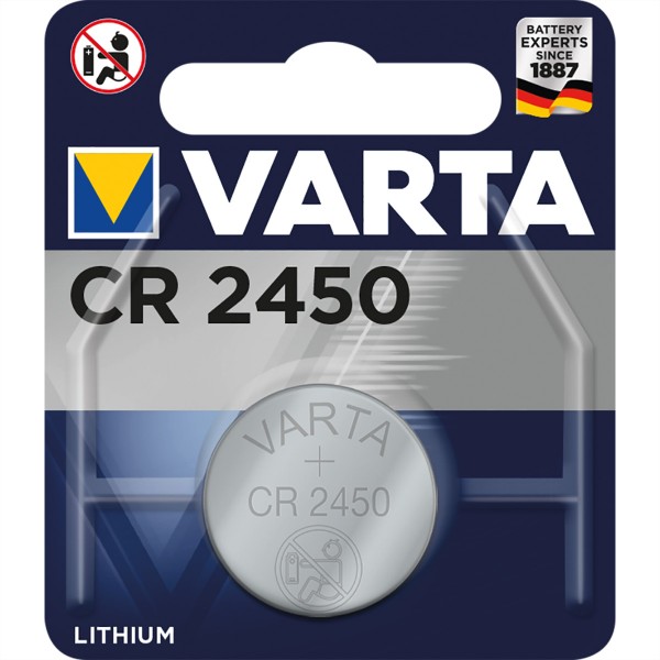 VARTA Lithium Knopfzelle CR-2450, 3V, 570mAh