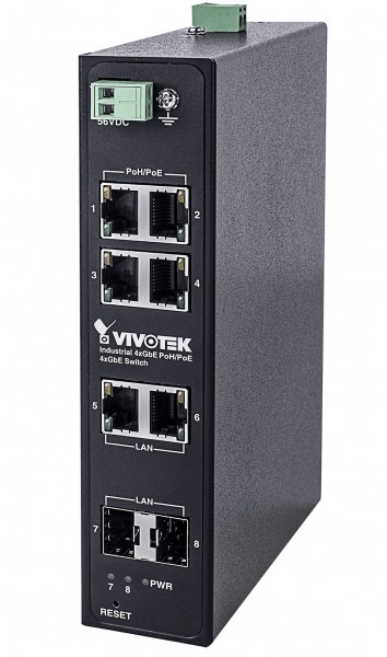 VIVOTEK AW-IHH-0800 Switch, 4xGE 95W PoH/PoE + 2xGE UTP + 2xGE SFP