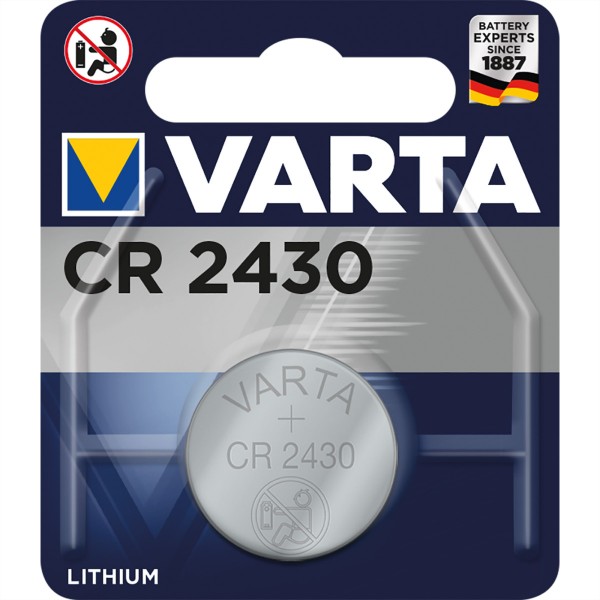 VARTA Lithium Knopfzelle CR-2430, 3V, 290mAh