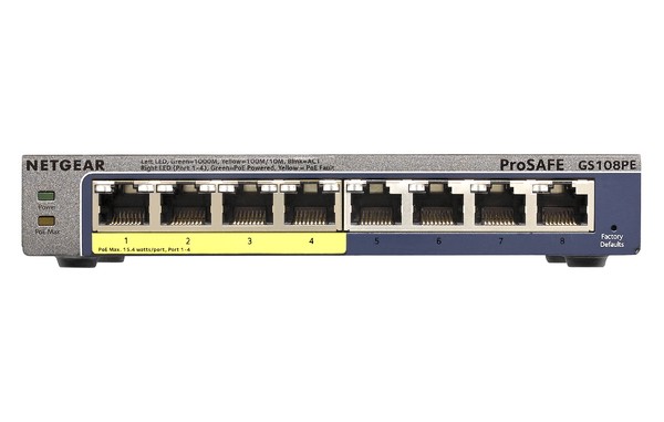 Netgear GS108PE ProSafe Plus Gigabit PoE Switch