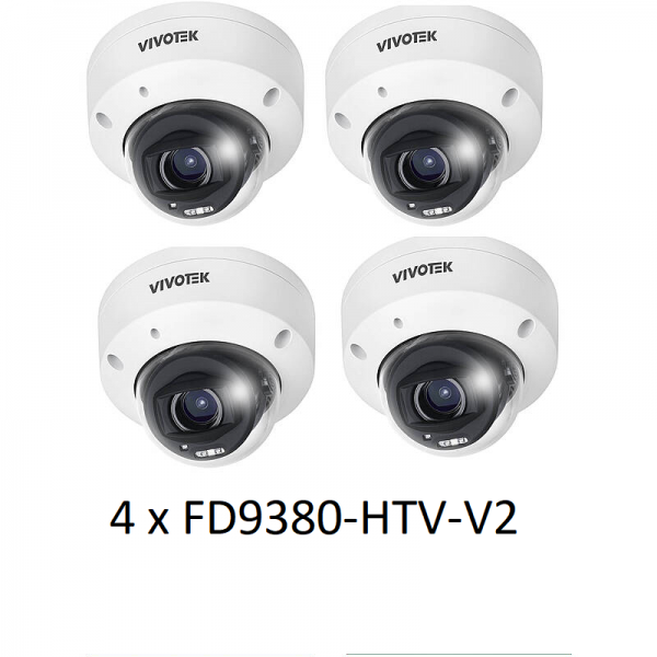 VIVOTEK FD9380-HTV-V2 5MPx IR PoE 4er Kamera-Set