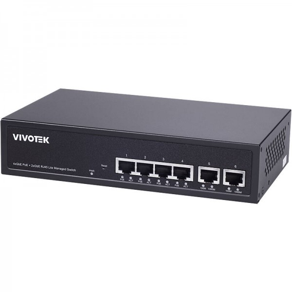 VIVOTEK AW-GEL-065A-060 PoE Switch, 4xGE PoE + 2xGE UTP