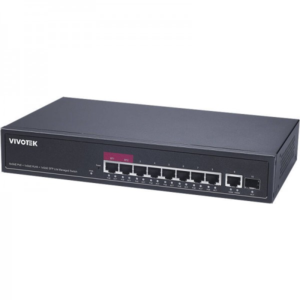 VIVOTEK AW-GEL-105A-110 PoE Switch, 8xGE PoE + 1xGE UTP + 1xGE SFP